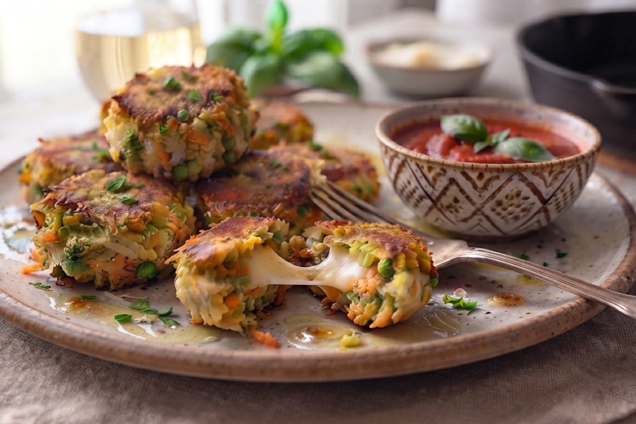 Hausgemachte Polpette di Verdure: Gemüse-Bällchen mit Provola Käse  Hausgemachte Polpette di Verdure sind knusprige vegetarische Gemüse-Bällchen mit einem schmelzenden Kern. Diese goldbraun frittierten italienischen Gemüse-Bällchen vereinen eine herrlich knusprige Hülle aus feinen Semmelbröseln mit einer unglaublich weichen und aromatischen Füllung aus frischem Gemüse, Kräutern und cremigem Käse. Stellt euch vor: Eine Karotte, die dachte, ihr Leben sei nach dem Sonntags-Eintopf vorbei; eine Kartoffel, die im Dunkeln der Speisekammer bereits melancholisch wurde; und ein paar Röschen Brokkoli und Blumenkohl, die sich einsam fühlten....  https://mediterrane-delites.com/2026/10/01/polpette-di-verdure/